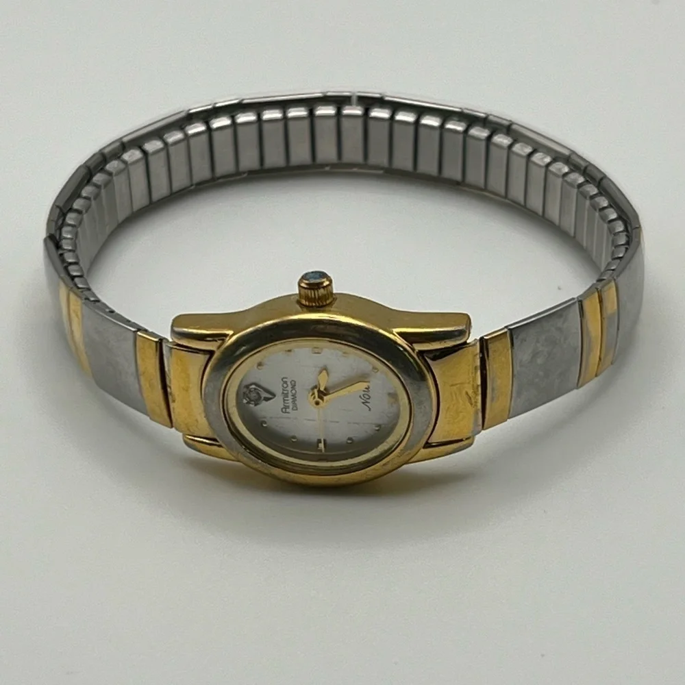 ARMITRON NOW Diamond Vintage Gold and Silver Flexible Bracelet Working